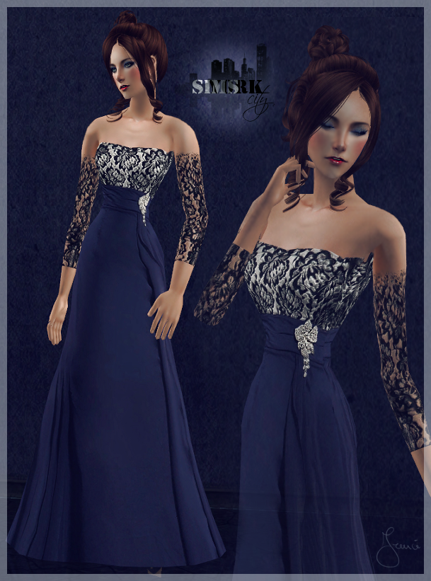  The Sims 2. Женская одежда: выходной костюм - Страница 24 31-+Blue+Formal+Dress