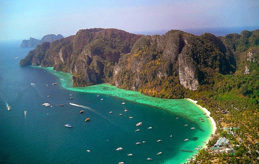 Phi Phi Island Village Beach from the Air
