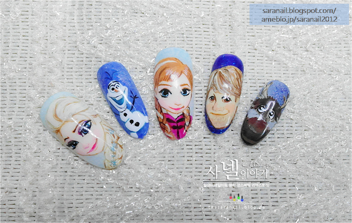 SARA NAIL Frozen Nail Art/ Anna/ Elsa/ Olaf/ Kristoff/ Sven/ Frozen