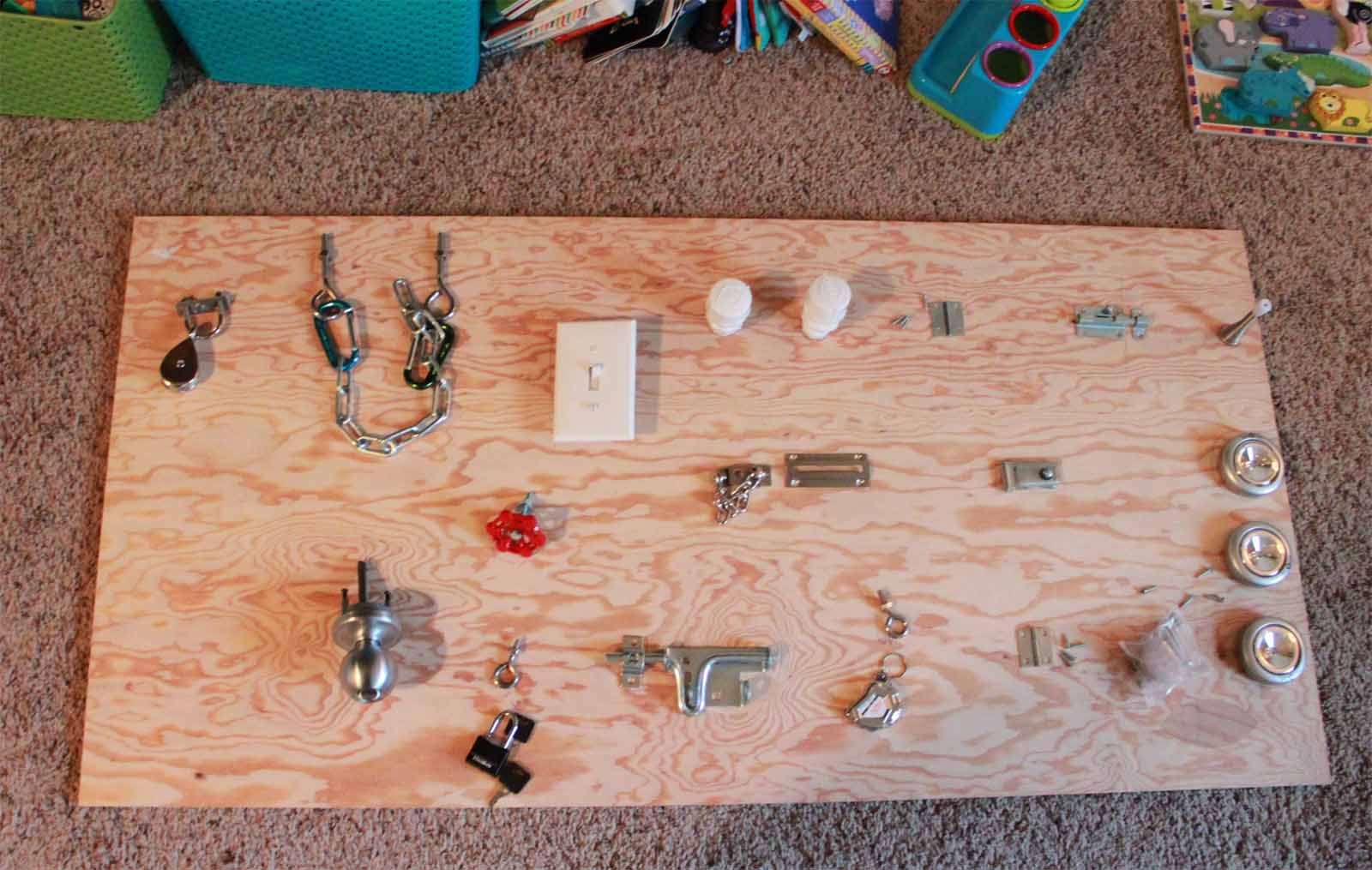 our homegrown spud DIY Busy Board