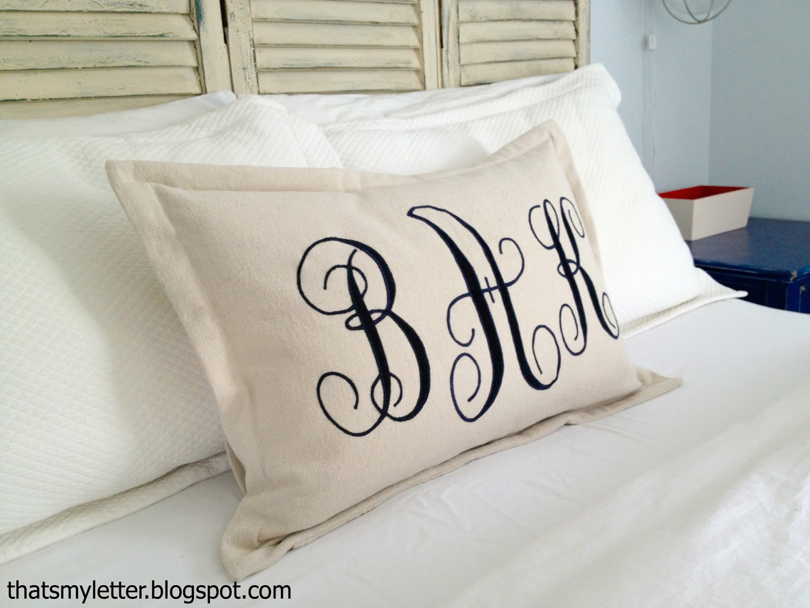 That's My Letter DIY Monogrammed Lumbar Pillow