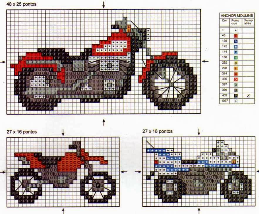 Motos Em Ponto Cruz ♥Meus Gráficos De Ponto Cruz♥: Motocicletas em Ponto Cruz (1° parte)