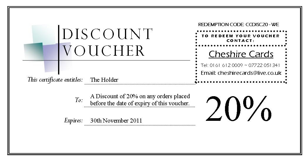 Cheshire Cards Discount Voucher Giveaway...
