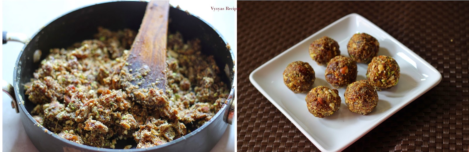 Vysya's Delicious Recipes Easy Dry fruits Ladoo Dry fruits and nuts
