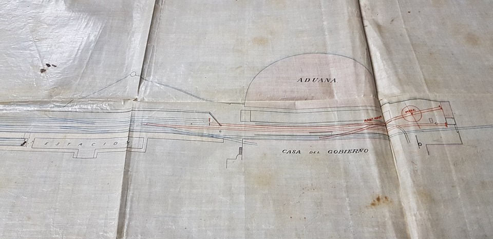 Circa 1880- Plano de la Estación Central de Ferrocarriles.