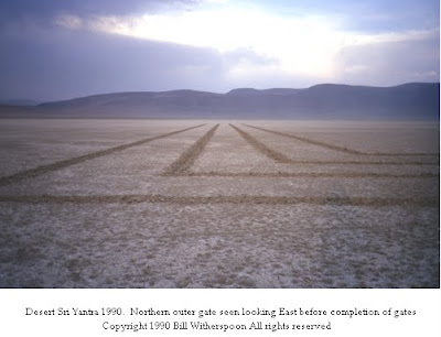 Desert Sri Yantra 1990: Northern outer gate looking east before completion of gates