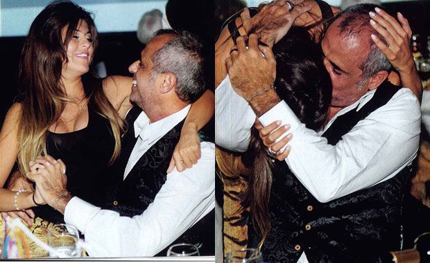 Rial a los besos con Loly frente a sus hijas en un cumpleaños de 15