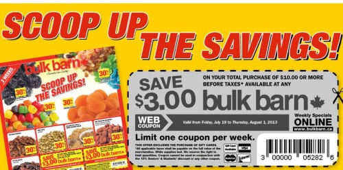 Canadian Daily Deals Bulk Barn Save 3 Off 10 Print Coupon July