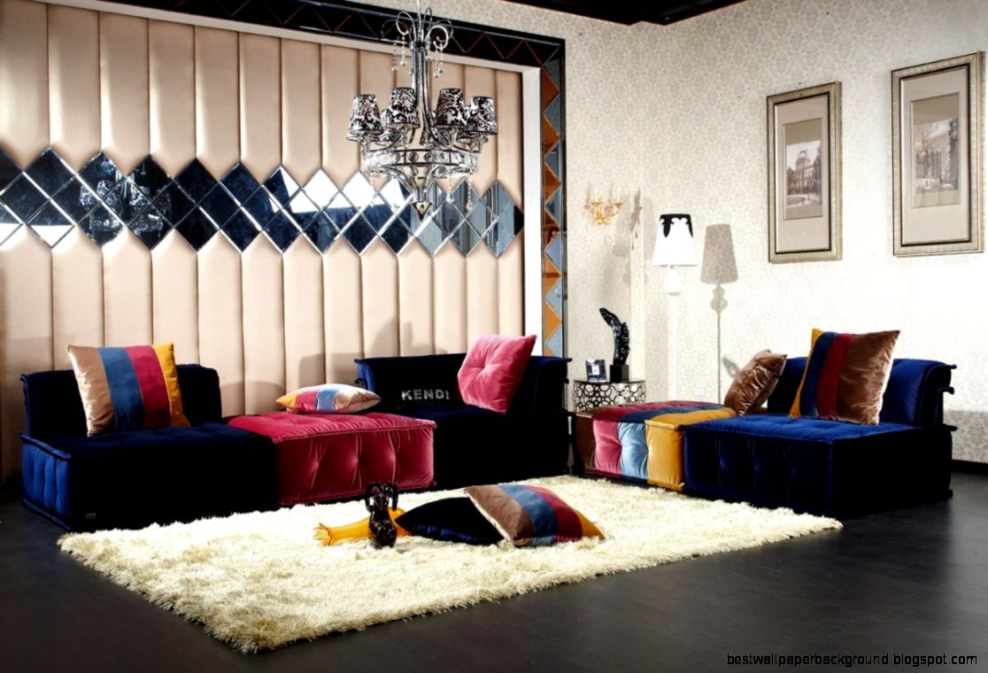 Living Room Mirrored Wall Art Decoration With Funky Sofa Design Living Room Mirrored Wall Art Decoration With Funky Sofa Design