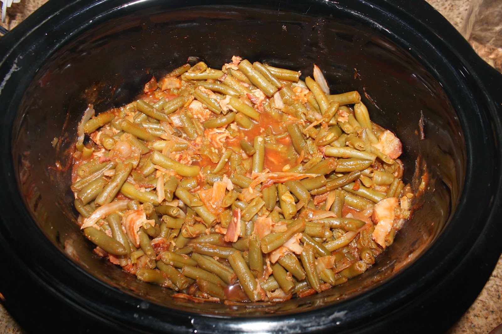 Slow Cooker BBQ Green Beans Whimsical September