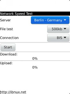 Test Kecepatan Jaringan Blackberry Anda Dengan SpeedNux
