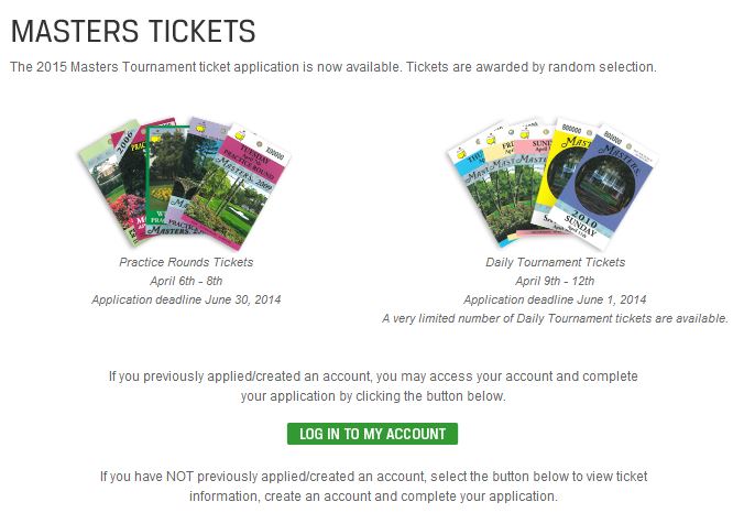 masters golf tournament lottery