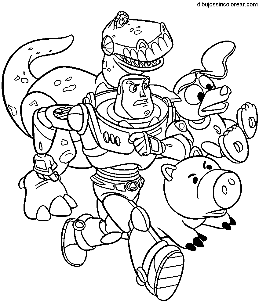 Dibujos Sin Colorear: Dibujos de Personajes de Toy Story para Colorear
