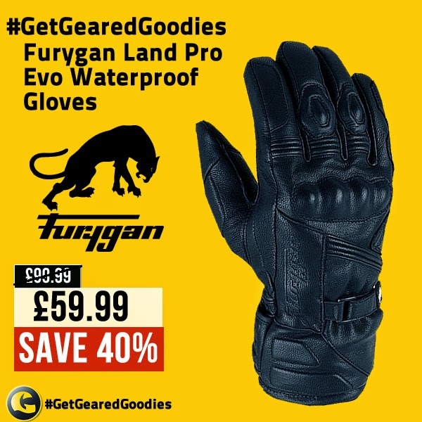 #GetGearedGoodies - Save on The Furygan Land Pro Evo Waterproof Gloves - www.GetGeared.co.uk