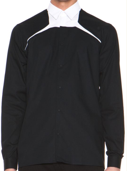 Justin Timberlake y su White Collar Black Shirt Down Up de Mugler