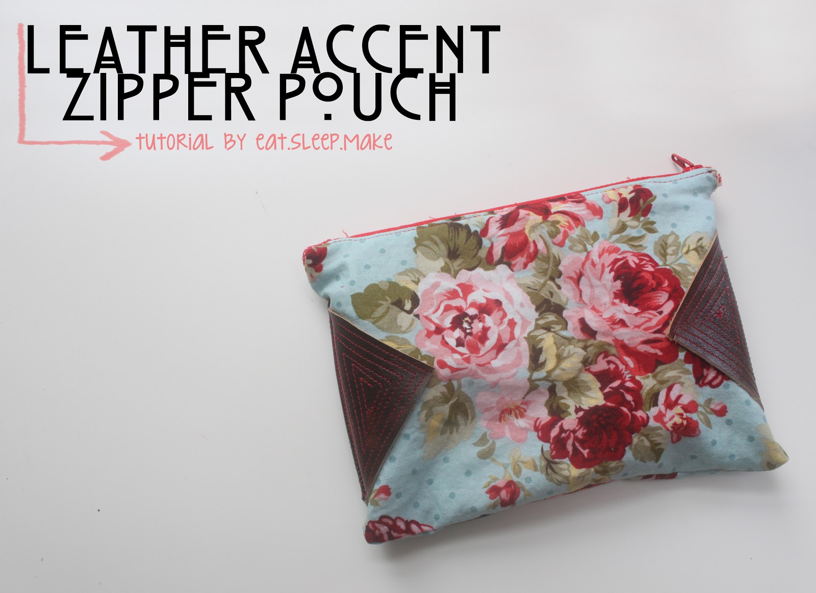 Leather Accent Zipper Pouch DIY