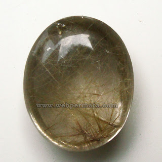 batu permata kecubung rambut emas atau disebut rutilated quartz