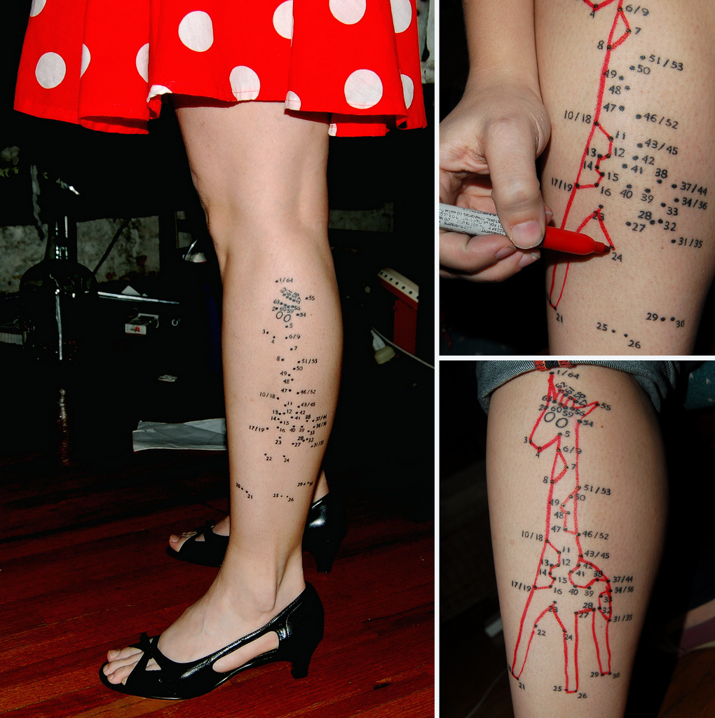 tattooing and polka dots.