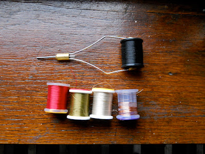 Fly tying thread and bobbin assorted spools
