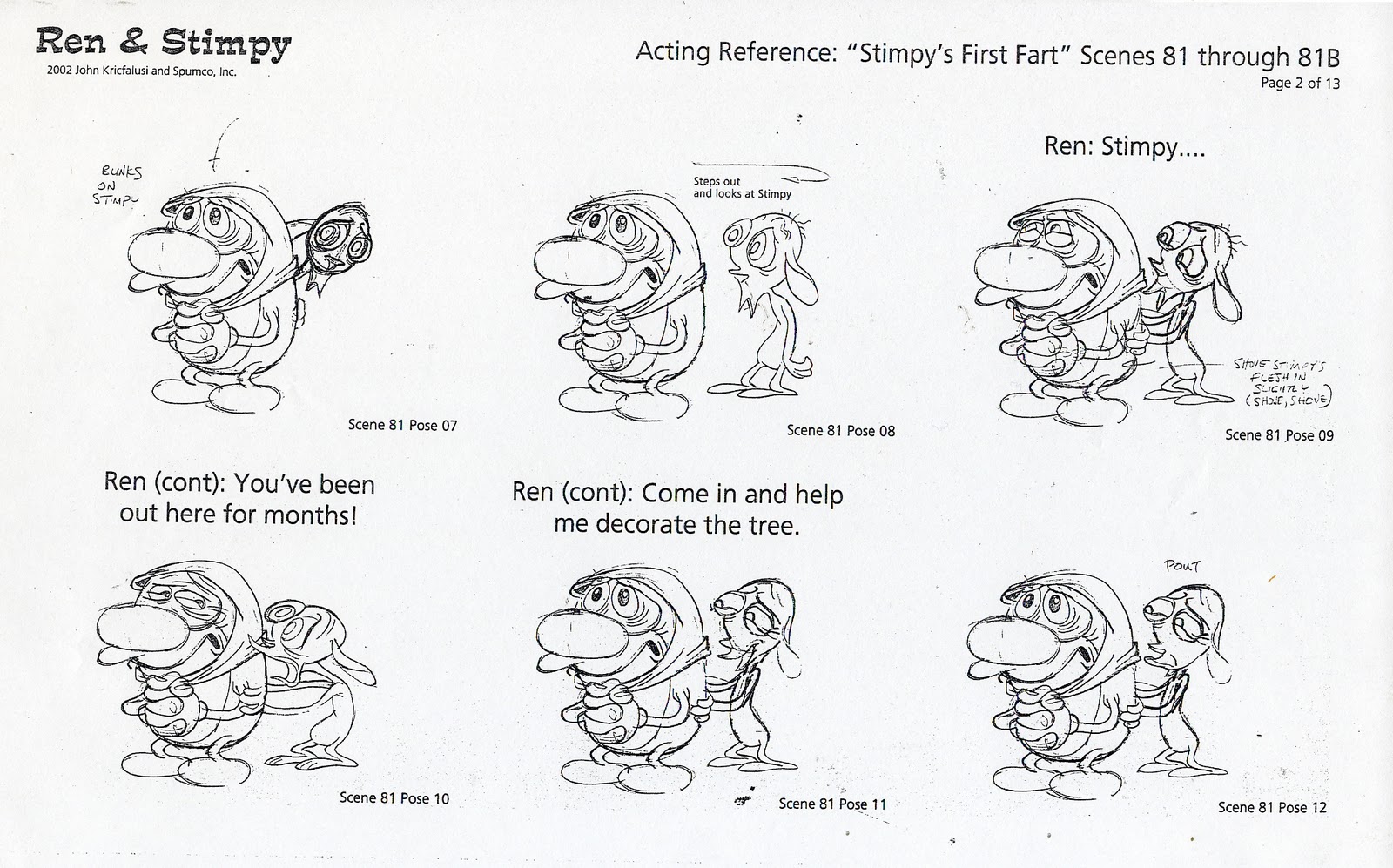Flooby Nooby Ren & Stimpy Acting Reference Stimpy’s First Fart