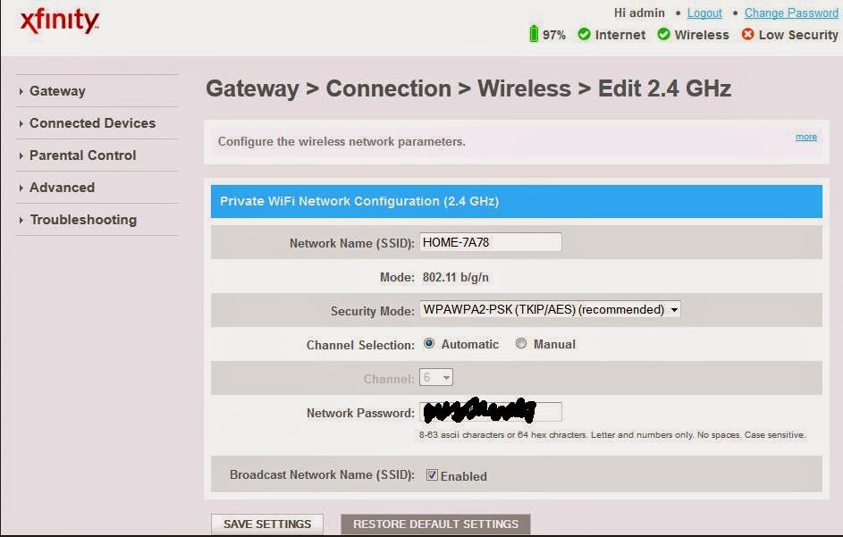 XFINITY MODEM SMCD3GNV MANUAL