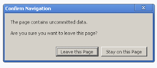 Warning Message when there is unsaved data on page