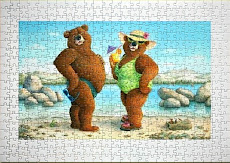 puzzle couple en maillot de bain