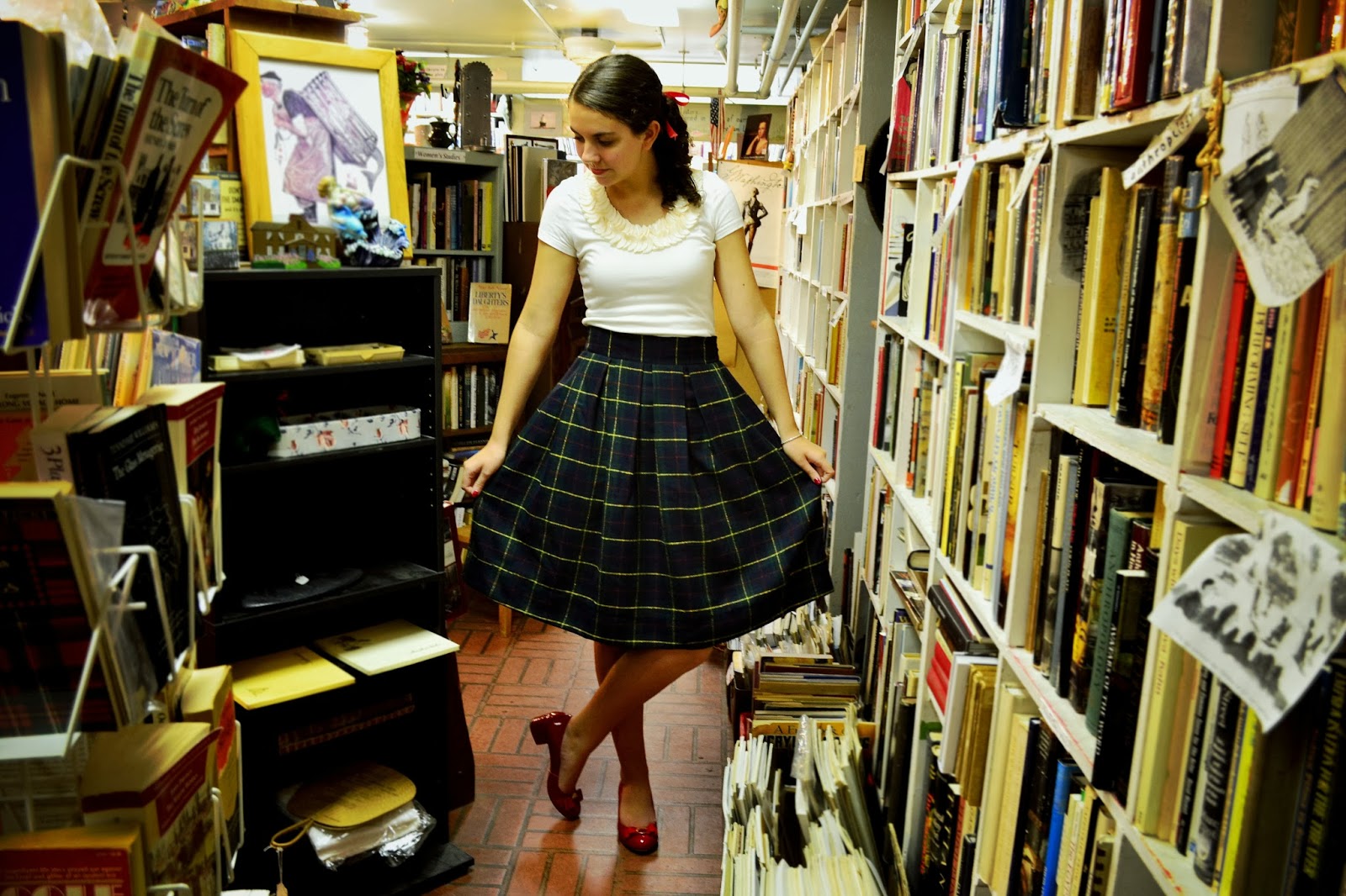 she said {she wore} books and skirts