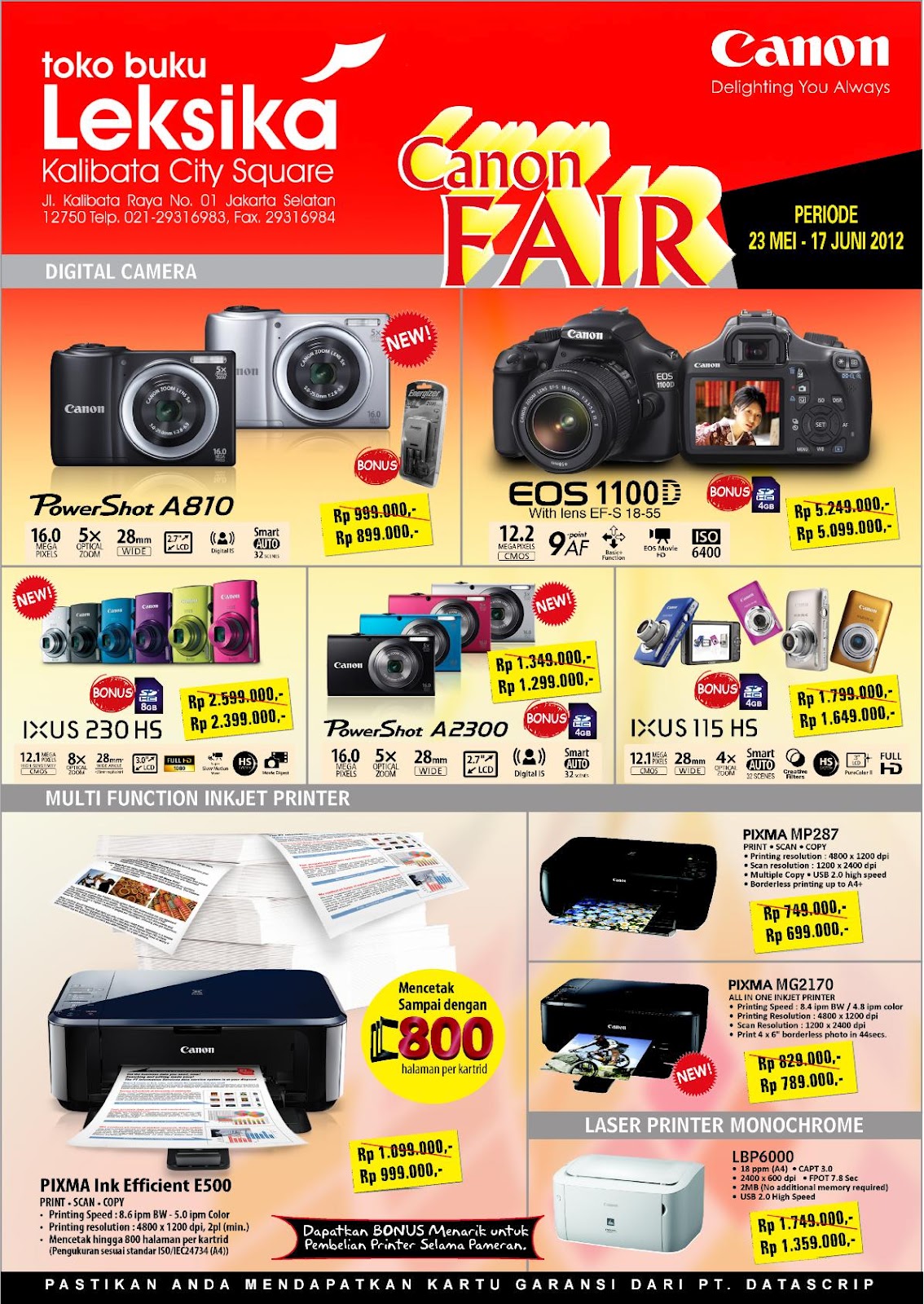 toko buku leksika canon fair di toko buku leksika kalibata city square