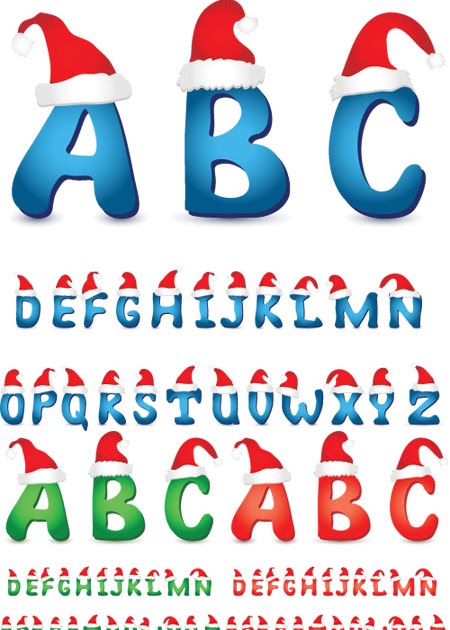 Personalized keepsake letter from santa boy/girl/child on christmas laminated Best Vectors ClipArt: Christmas Alphabet Clipart Vector Cute Design 3EPS Files