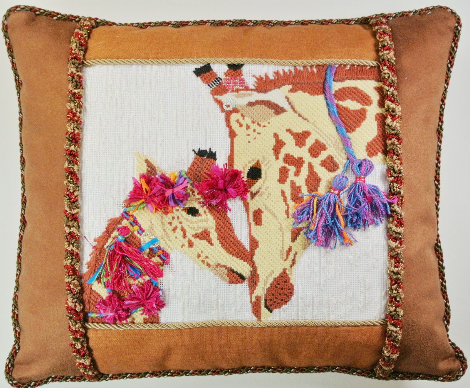 Tasseled Giraffes C01224 Waterweave Unique Needlepoint Canvases