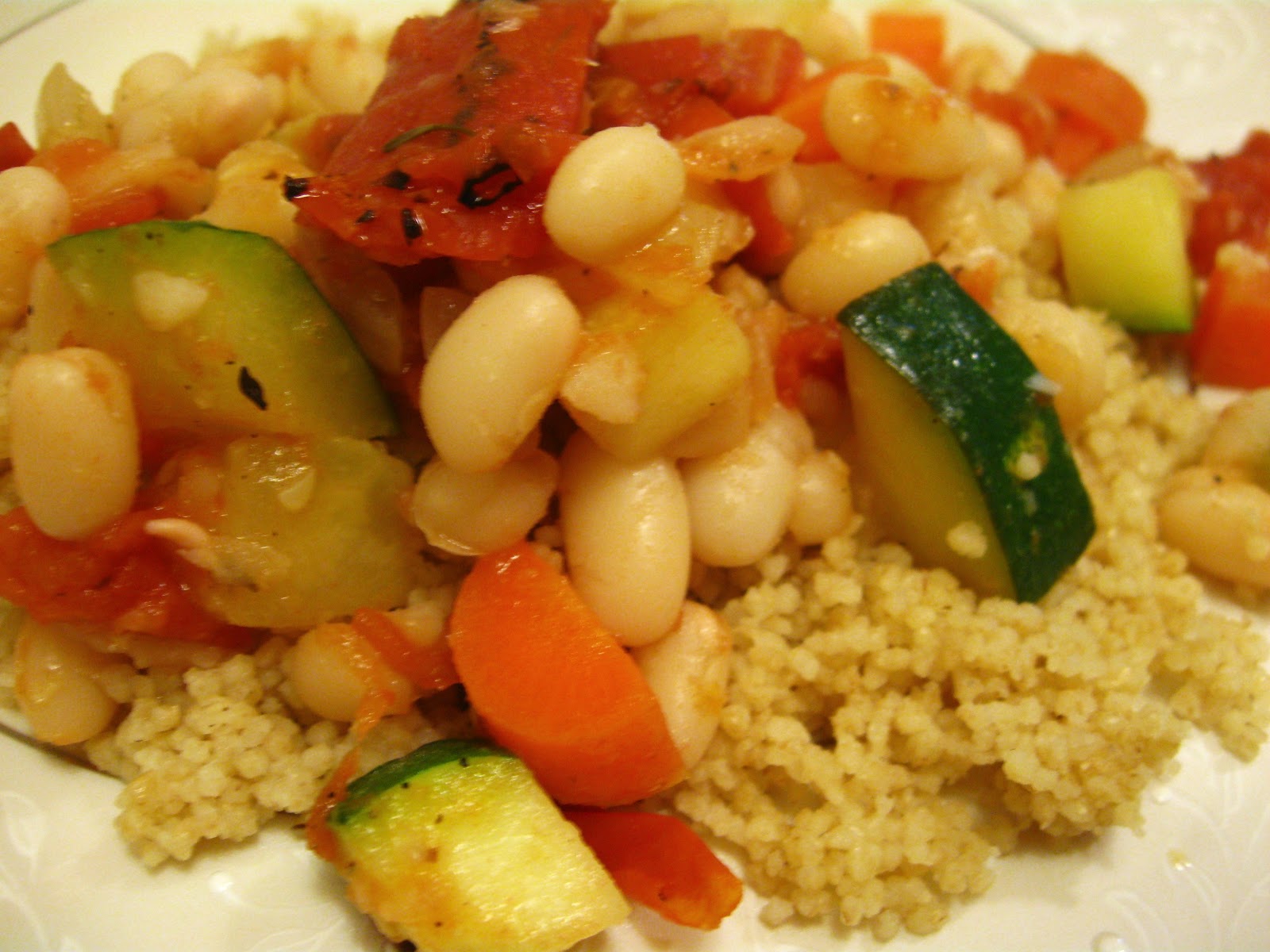White Bean and Vegetable Couscous Above Hoarded Gold