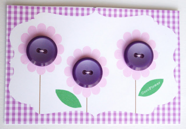 #fleurs #bouton #violet plastique www.CocoFlower.net