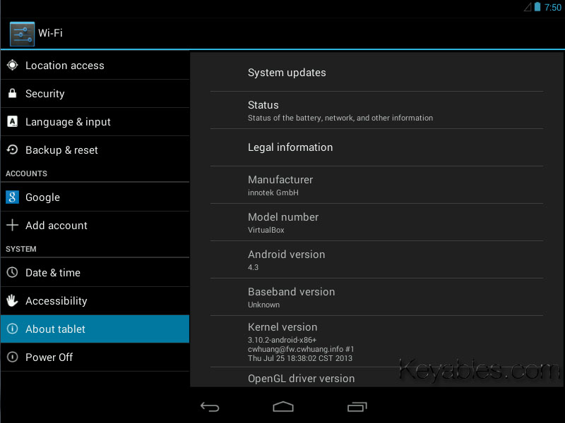Android 4.3 Settings