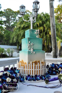 beach theme wedding cake