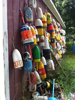 Lobster buoys fisherman's shed 