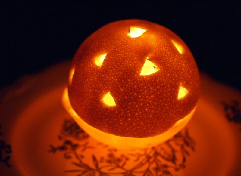 Orange Peel Canola Oil Candle Pink Stripey Socks