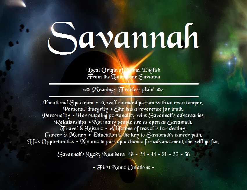 Savannah Names with meaning, Savannah name, Savannah chat