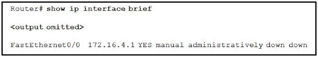 Refer to the exhibit. If the attached device is configured correctly, what action can be taken to change the state of FastEthernet0/0 to Up Up?