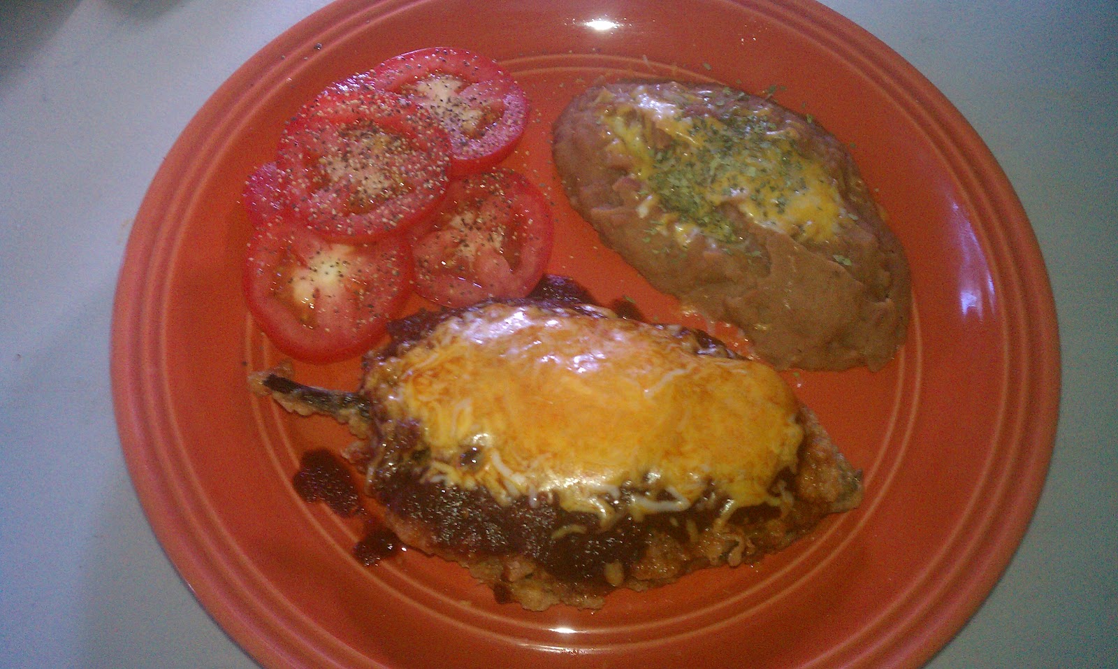 Texas Cookin' at Home Pulled Pork Chiles Rellenos with Red Chile Sauce