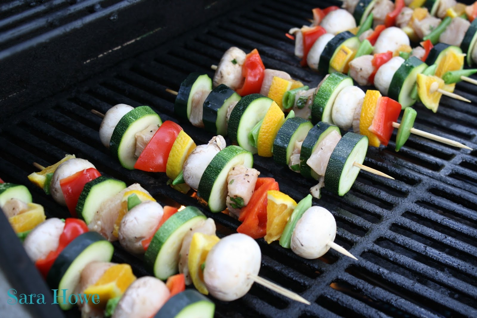Sara's Home Life Garlic Basil Chicken & Veggie Kebabs