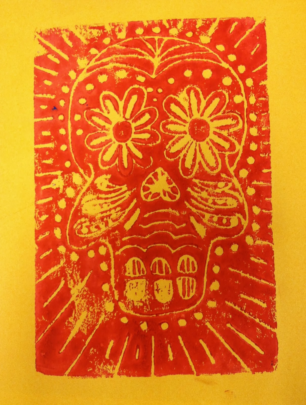 Finished a papel picado inspired linocut block for a print