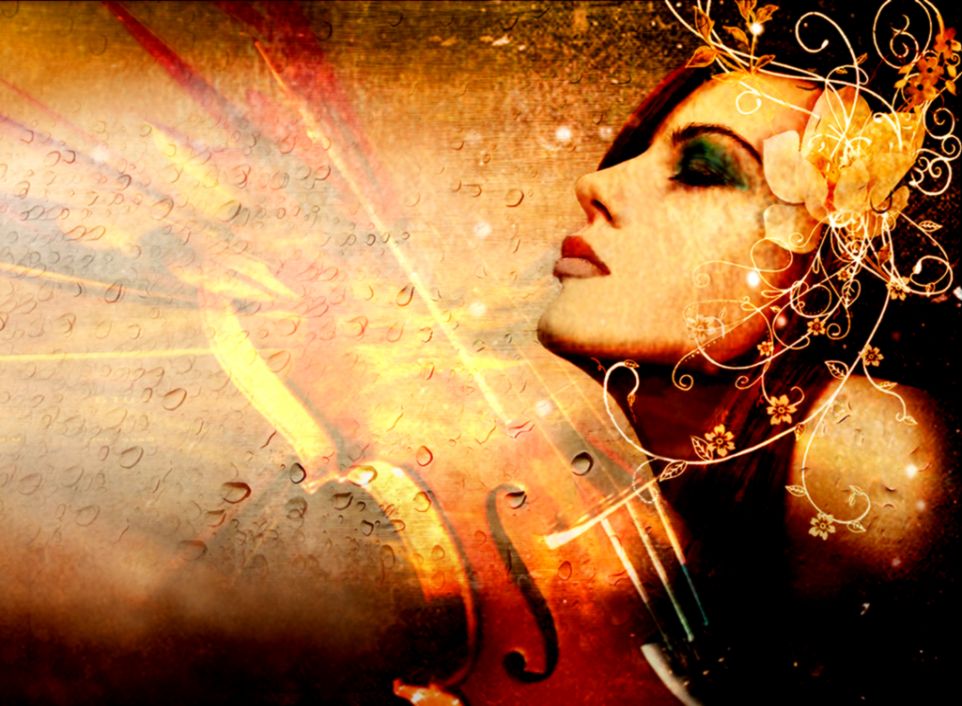 abstract hd orange music girl abstract hd orange music girl