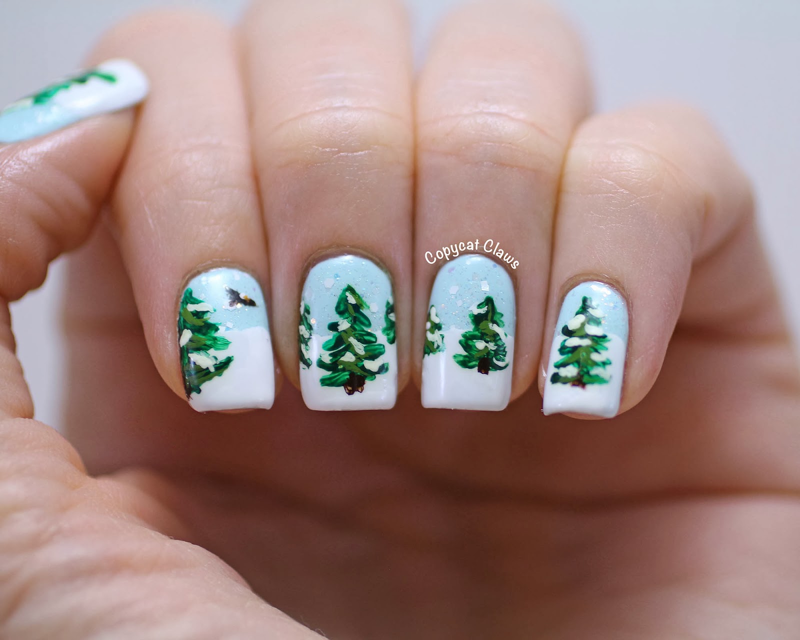 1. Frozen Winter Wonderland Gel Nail Design - wide 4