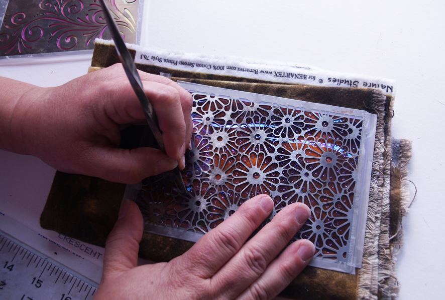 ArtGlitterBlog Fantasy Film, Dreamweaver Stencil FlameTechnique by Emily M. Miller