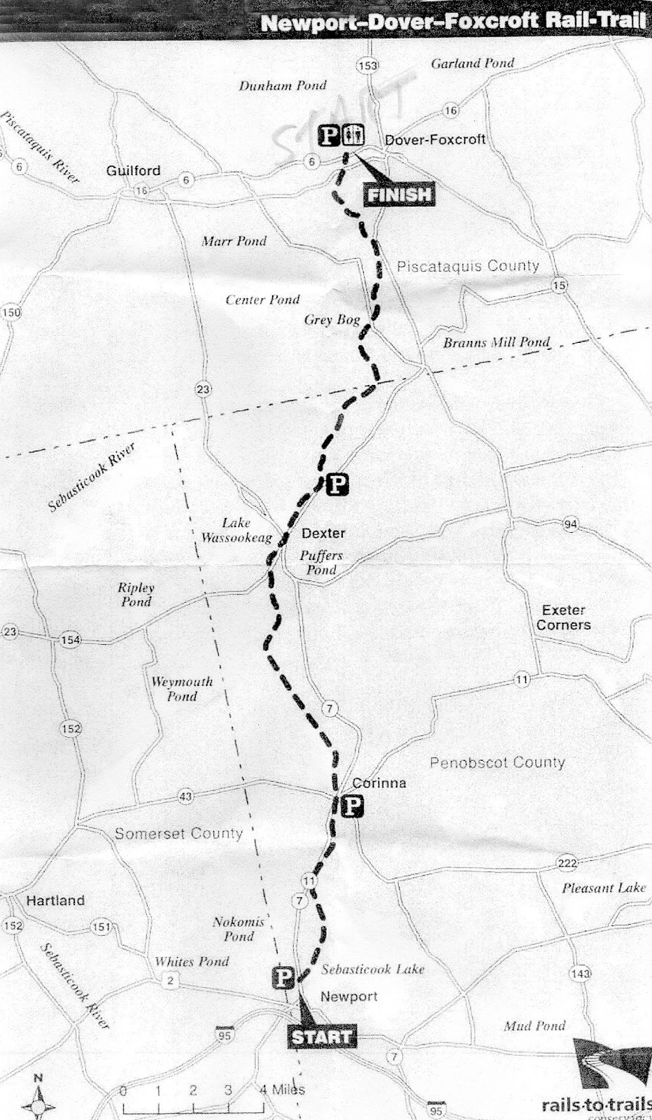 Hiking in Maine with Kelley 6/6/12 NewportDoverFoxcroft Rail Trail