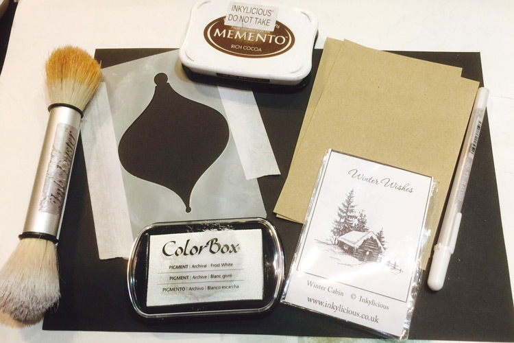 Inkylicious Winter Cabin Bauble Stencil Kit