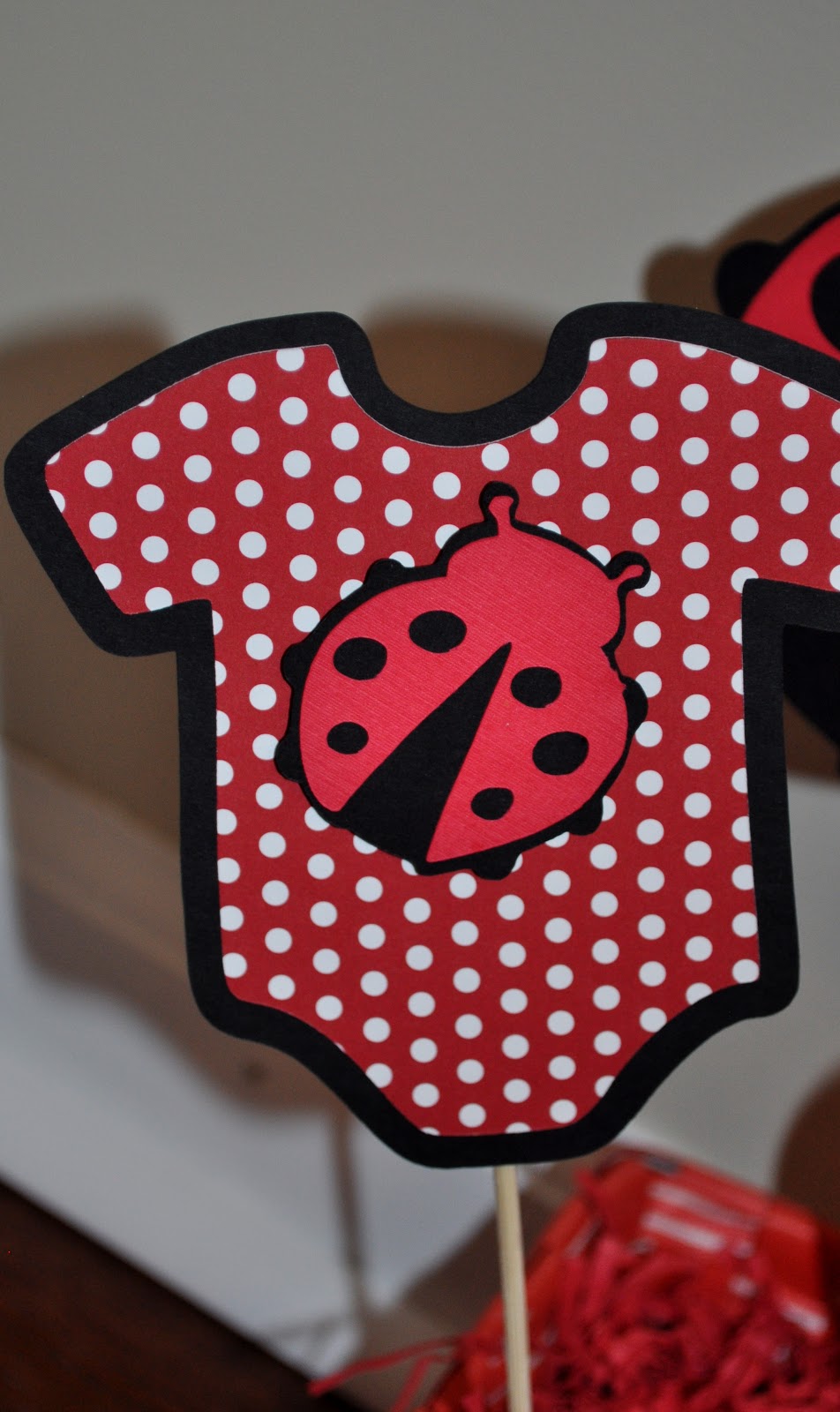 R + R Creations Ladybug Baby Shower Centerpiece