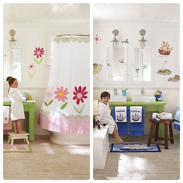 DISEÑOS DE INTERIORES Y EXTERIORES: DECORACION DE BAÑOS PARA NIÑOS (A)