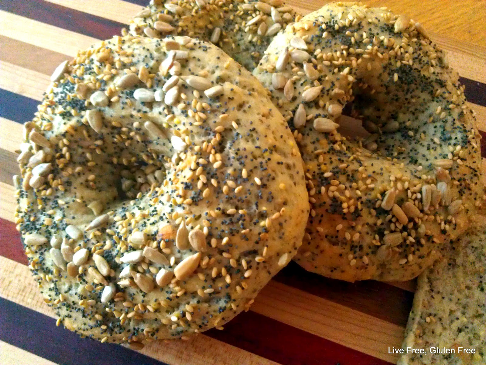 Live Free, Gluten Free Seeded Multigrain Bagels and Some Bread Making Tips